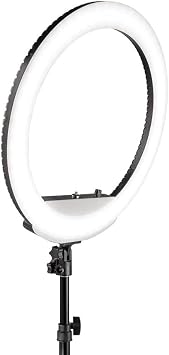Westcott 18 Bi-Color LED Ring Light Kit with Batteries and Stand Professional Studio Continuous Lighting for Photography, Video Conferencing, Hair & Makeup Salons, Tattoo Studios, YouTube & TikTok