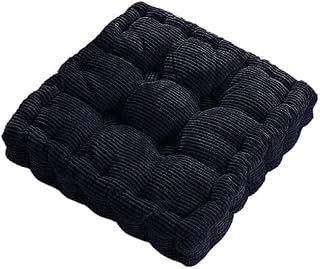 Cojín Cuadrado de es viscoelástica para Silla, con mechones Gruesos de Terciopelo, para Oficina, Exterior e Interior, Color Negro, 15 x 15 Pulgadas, 1 Paquete