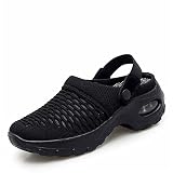 Nihaoya Womens Slip On Sneakers Mules Clogs Walking Shoes Casual Fashion Breathable Home Slippers Bl