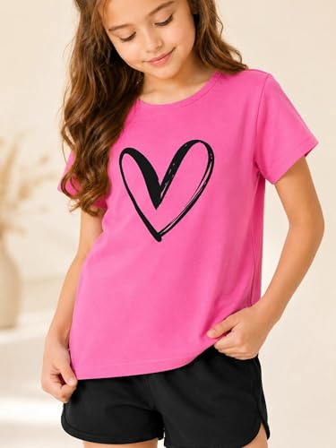 Image of Girl's 2 Piece Outfits Cute Summer T-Shirt and Graphic Shorts Clothing Sets