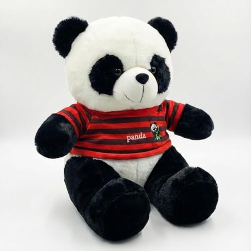 Image of ELITE CREATIONS Plush Bear Toy, White and Pink, Soft Stuffed Animal with Bear Face Shirt, Cute Teddy Bear (Panda)
