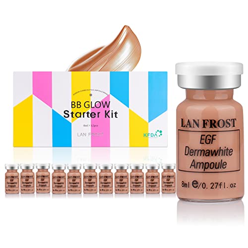 BB Glow Pigment Serum Starter Kit 12 Flacons Acide Hyaluronique Hydratant Soins de la Peau BB Glow, 0.27 fl oz, Deep Cover