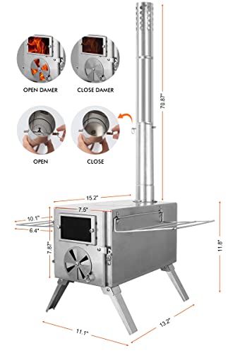 LAMA 304 Stainless Steel Wood Burning Stove