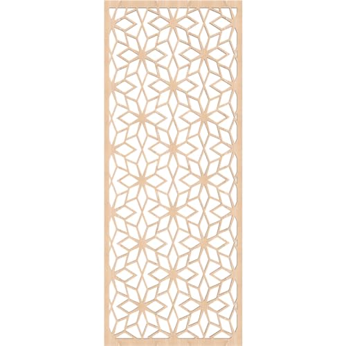 Image of 21 3 /8 inchW x 54 3 /8 inchH x 3 /8 inchT Lake Decorative Fretwork Wood Wall Panels, Red Oak