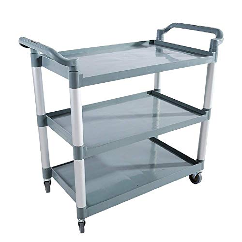 Carro rodante de 3 niveles para el hogar y la sala de estar, le Sto Nizer, 150 kg Capaci, plástico gris, 31.1 x 19.2 x 38.2 pulgadas