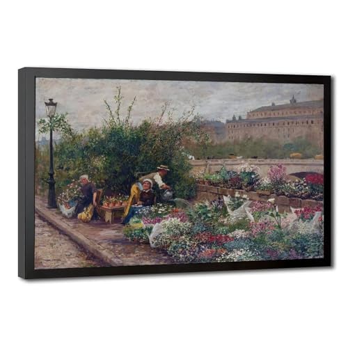 Le Quai Aux Fleurs A Paris Poster Firmin-girard tableau vintage 20x30