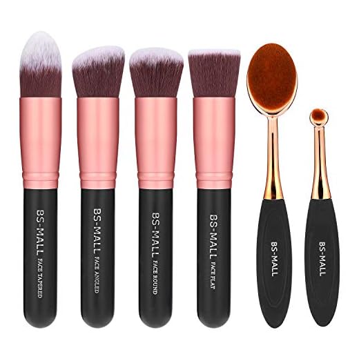 BS-MALL Face Foundation Powder Liquid Cream Oval Makeup Brushes Set Synthetic Makeup brushes(Pack of 6)