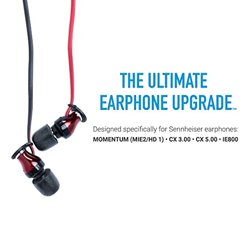 Image of Comply Isolation Noise Cancelling Memory Foam Earphone Tips for Sennheiser HD1 Momentum MIE2, IE 800 S, CX 3.00, 5.00 and 7.00BT, Premium Replacement Earbud Tips, Comfortable Secure Fit(Small,3 Pairs