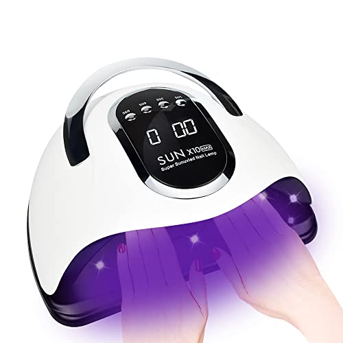 BEENLE 280W UV LED Nail Lamp, Fast Nail Curing Lamps for Home & Salon, 66 Beads Dryer for Gel Polish with Automatic Sensor/4 Timer Setting, Handle Professional Art Tools