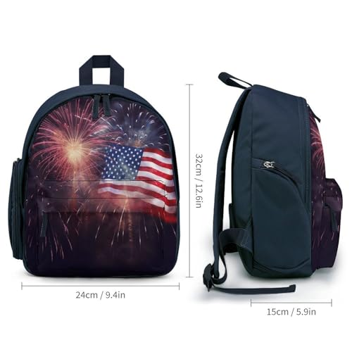 Firework American Flag 4Th of July Mini Backpack Light Weight Small Travel Backpack Shopping Travel Daypack2
