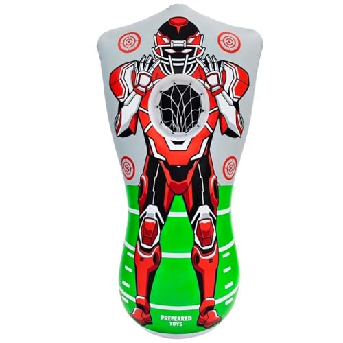Inflatable Football Target - Double-Sided Toss Training Game with Mini Footballs - Fun Kids Throwing Football Games for Indoors, Outdoors, Birthdays, Camping, Beach - 65 Inch