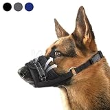 Dog Muzzle,Nylon Soft Dog Muzzle for Large Dog,Breathable Mesh Dog Muzzle for Barking Biting and Chewing,Reflective Large Dog Muzzle with Adjustable Buckle,No Bark Muzzle for Small Medium Large Dogs