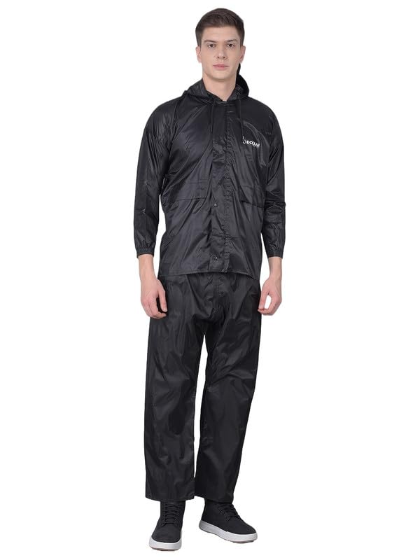 Image of Dollar Rainguard Men's PVC Full Sleeve Solid Raincoat Set With Adjustable Hood and Pocket