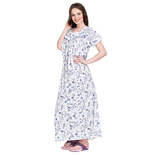 Image of Women's Cotton Nighty Night Gown Multicolore /Cotton Nighty for Pregnant Ladies /Women Night Gowns for Day Wear /Night Wear (Multicolour)(Available Sizes XL & XXL)
