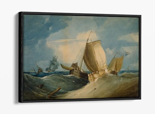 Impression toile bateaux de pêche Samuel Owen cadre flottant luxe