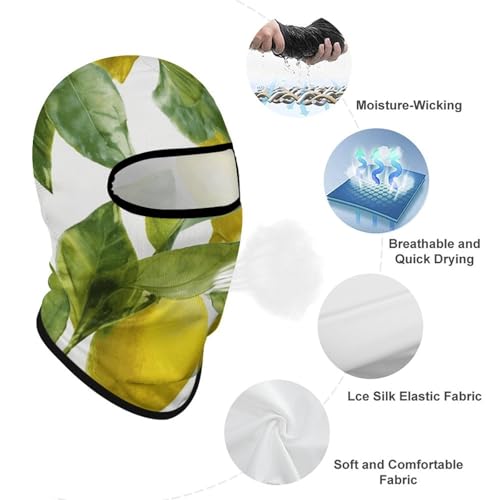 Máscara facial de balaclava de hojas de limón para hombres y mujeres, protección solar, transpirable, cubre todo el cabeza para senderismo, ciclismo, running y conducción miniatura 3