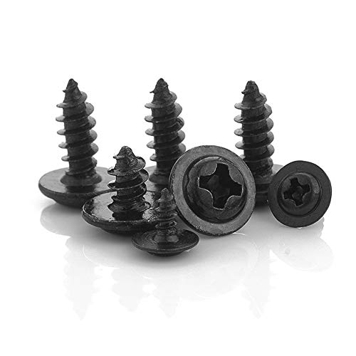 Vis taraudeuses M3 noires autoforantes à empreinte cruciforme pour assemblages solides de 8mm