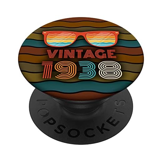 Vintage 1938 - Gafas de sol clásicas de cumpleaños PopSockets PopGrip Intercambiable