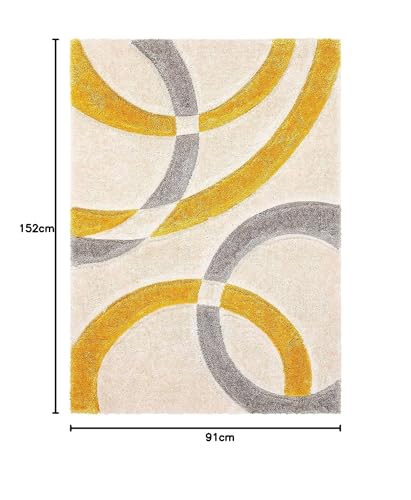 Image of Modern Soft 3D Shaggy Fur Rectangular Carpets for Living Room Thick Fluffy Rugs for Bedroom,3X5 Feet,Multi Color
