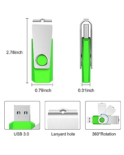 KEXIN 10 Pack 16GB USB Stick 3.0 Flash Drives Memory Stick High Speed Thumb Drive Pen Drive Zip Stick with LED Light For Data Storage (Multicolor) - Image 3