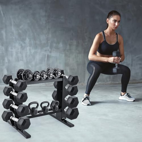 Trintion Heavy Duty Dumbbell Rack Multi-Tier Weight Rack Compact Dumbbell Rack for Dumbbell and Kettlebell Storage Compact Gym Equipment Organizer for Home Gym - Sturdy Steel Frame - Image 6