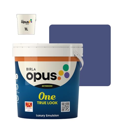 Image of Birla Opus One True Look Luxury Emulsion Paint (1L, Careless Whisper, Soft Sheen Finish) | Anti-Fading, UV & Algae Protection, Strong Film Intergrity | For Exterior Walls of Home, Office