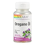 Solaray Oregano Öl 57mg | 70% Carvacrol - 40mg | 60 Kapseln | laborgeprüft | Nahrungsergänzungsmittel mit Oreganoöl | hoher Carvacrol Anteil | aus Wildwuchs-Ernte | Antikes Kraut aus der Volksmedizin