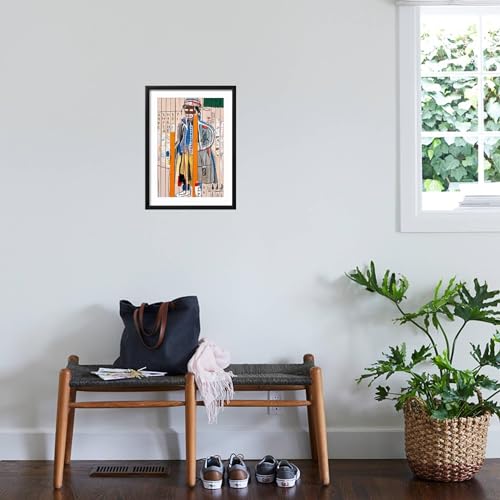ART.COM Wall Giclee Print Anthony Clarke, 1985 on Black Frame by Jean-Michel Basquiat, 12x183