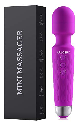 Mini Wand Massager, The Original Compact Power Rechargeable Wand Massager, Wireless, 20x Multi-Speed Vibrations Perfect for Neck Shoulder Back Body Relief