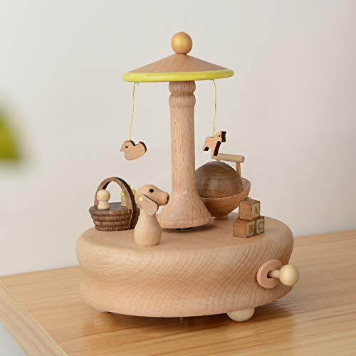 Takefuns Wooden Music Box, Musical Box Doll Bed Toy Decoration Birthday Present For Lover Friends And Children Plays Castle In The Sky Song，Plays Spirited Away Song #TOP5