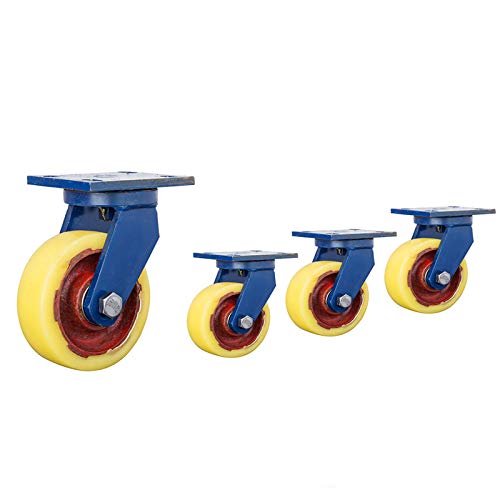 Roulettes à plaque en métal avec roulement de précision - Roulette pivotante robuste 4 pièces