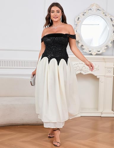 Plus Size Formal Dresses for Women Off Shoulder Velvet Corset A-Line Evening Gown Elegant Wedding Guest Cocktail Dress2