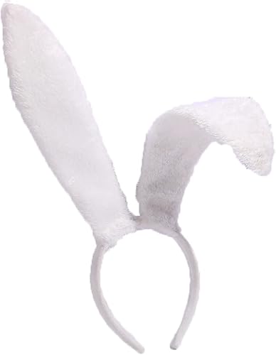 Diadema de orejas de conejo de Pascua con orejas de conejo de peluche para fiesta de cosplay