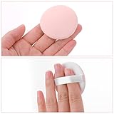 Sibba Makeup Sponge Powder Puff 8 PCS Foundation Cushion Make Up Face Cream Color Correcting Concealer Beauty Blender Holder Blending Washing Applicator Pads Mini Facial Cover Cosmetic(Skin Color) - Image 4