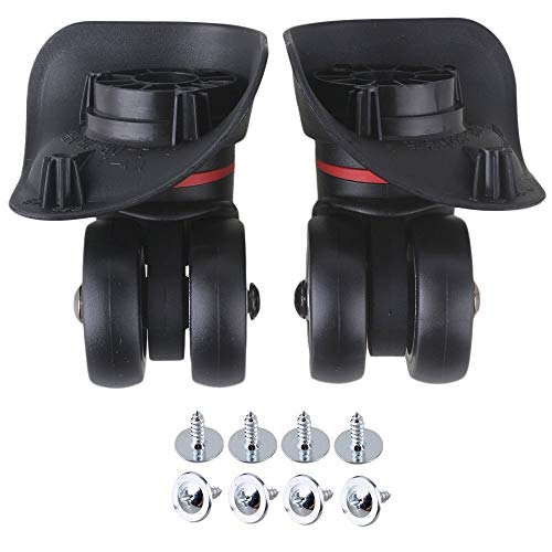 Wheels,Swivel Caster 9.6x9.3x4.9cm Black Plastic Left&Right Luggage Suitcase Universal Wheels Replacement Pack of 2