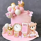 Bear Cake Toppers Mini Bear Cake Decorations Pink BABY Letter Cake...