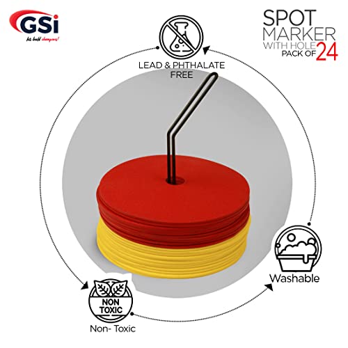 Image of GSi Spot Markers - Non-Slip Non-Toxic Poly Spots - Floor Markers for PE, Sports & Classroom Activities