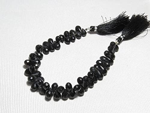 Spinelle noire naturelle en gouttes facettées le cadeau idéal pour créateurs de bijoux