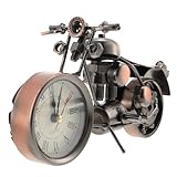 DECHOUS Wrought Iron Motorcycle Ornaments - Vintage Desk Clock Decor for Home Kitchen and Office - Ideal Gift for Motorcycle Lovers
