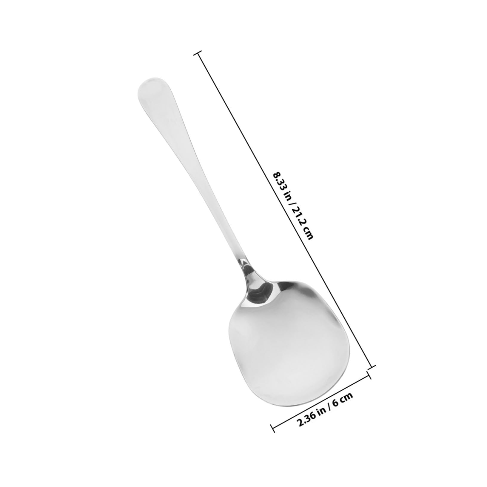Cucchiaio da Servizio in Acciaio Inox Grande 6 Pezzi Argento