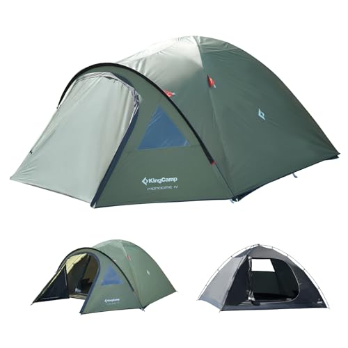 KingCamp Camping Tent for 4 Man, Ultralight Waterproof Dome Tent, Compact and Backpack-Friendly, Ideal Tent for Camping, Trekking and Outdoors