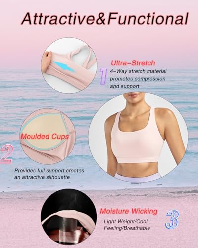 Image of RUNNING GIRL Sports Bras for Women, Molded Cup High Impact Sports Bra Workout Bras for Women High Support Racerback