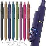 Hiacry 8 Pack Blue Ink Gel Pens，Quick-Dry 0.7mm Fine Point Fidget Pens for Smooth Writing, Journaling & Drawing, Aesthetic Morandi Color Pens for Women, School & Office Supplies (Vintage Blue Ink)