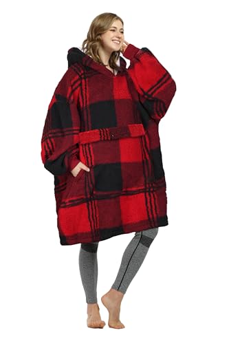 Image of Catalonia Oversized Hoodie Blanket Sweatshirt, Comfortable Sherpa Giant Pullover with Large Front Pocket for Adults Men Women Teenagers Wife Girlfriend