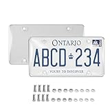 Tanzolx 2-Pack Clear License Plate Cover, Unbreakable Bubble Shield for US/Canada Car Tag, UV Protection, Heavy Duty License Plate Protector, Universal Fit (Screws Included)