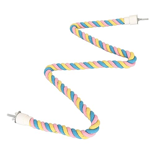 Poleiro de Corda para Pássaros, Arame Embutido, Brinquedo de Balanço de Pássaros Dobrável, Aderência