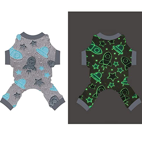 Sebaoyu Dog Pajamas for Small Dogs, Glow in Dark Tie Dye Unicorn Dog Sweater, Super Soft Velvet Material Tiny Dog Clothes Outfits Dog Cold Weather Coat Pet Puppy Cat Clothing (X-Small, Blue)