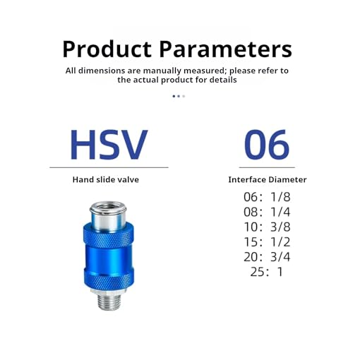 Válvula deslizante manual HSV08 para tubo de aire de 8mm y control de escape neumático 7
