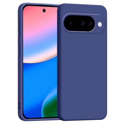 Image of amazon basics Back Cover for Google Pixel 10 5G | Ultra Slim Soft Rubberised Case | Matte Silicone Flexible Mobile Case | Camera Protection - Blue