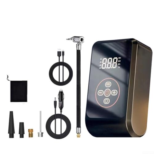HpLive Compresor de aire portátil de 150 psi, 120 W, bomba de neumáticos digital inalámbrica con luz LED, 4 modos para coche, bicicleta, motocicleta, pelota (C)